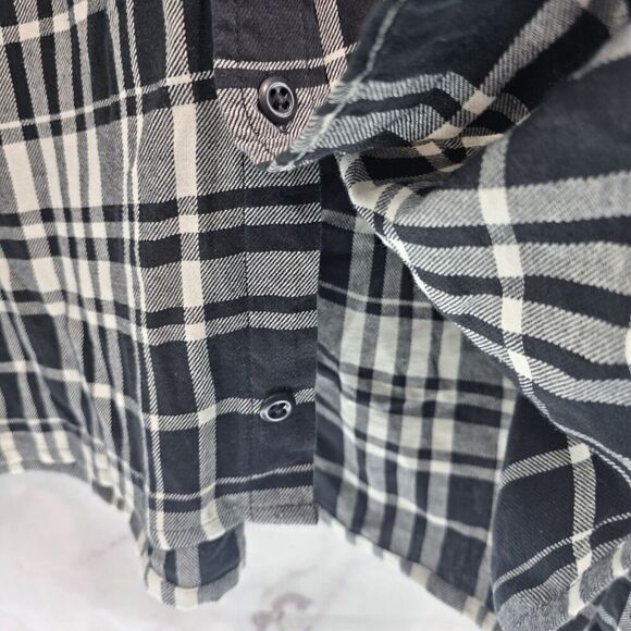 Filson Shirt Mens Large Black White Plaid Button Up Long Flannel Lightweight - Picture 10 of 12